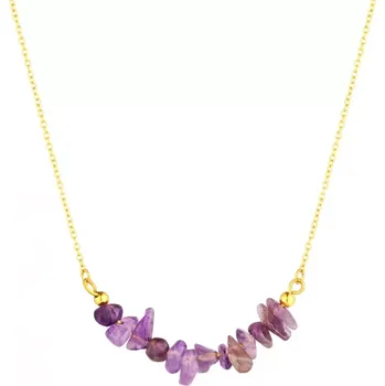 Oblečení a móda Náhrdelník s kamenem ametyst 42037.3 ocel
