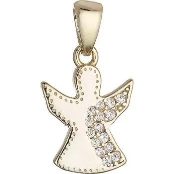 Oblečení a móda Stříbrný pozlacený přívěsek anděl se zirkony 14049.1