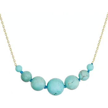 Náhrdelník Pozlacený náhrdelník s tyrkysem 12187.3