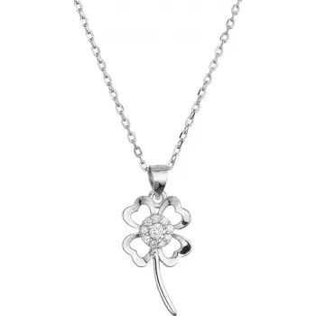 Náhrdelník Stříbrný náhrdelník kytička se zirkonovým středem 12132.1