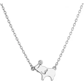 Oblečení a móda Stříbrný náhrdelník slon se zirkonem 12131.1
