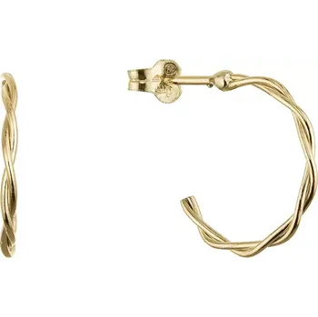 Náušnice Zlaté 14 karátové náušnice zapletené kruhy 91A00086