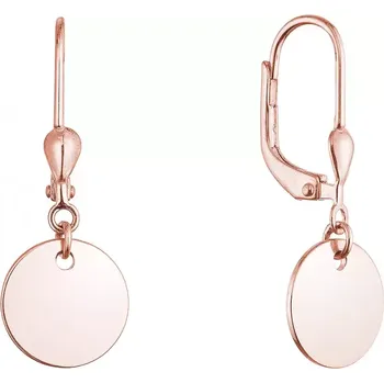 Oblečení a móda Pozlacené stříbrné náušnice placičky 61134 rose gold