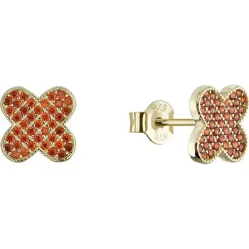 Oblečení a móda Pozlacené náušnice čtyřlístky 11763.3 oranžové