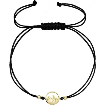 Náramek Kabbalah pozlacený náramek hory 13090.1 černý