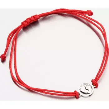 Oblečení a móda Náramek bílé zlato 585 červený provázkový s přívěskem LT14-013-B délka 18 cm