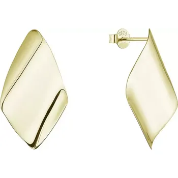Oblečení a móda Pozlacené stříbrné náušnice lesklé kosočtverce 61082