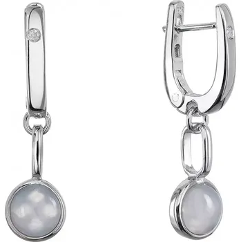 Oblečení a móda Stříbrné visací náušnice s pravým krajkovaným achátem 11736.3