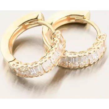 Šperk Dámské náušnice žluté zlato 585 kruhy se zirkony 143P-122430