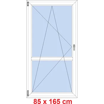 Okno Soft Balkonové dveře s příčkou 85x165 cm, otevíravé a sklopné