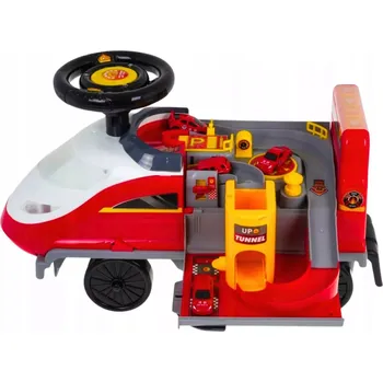 Odrážedlo HASIČI ODRÁŽEDLO S PARKOVACÍM PŘÍSTROJEM 2V1 HASIČSKÝ SBOR. ROZKLÁDACÍ ZVUKOVÉ EFEKTY