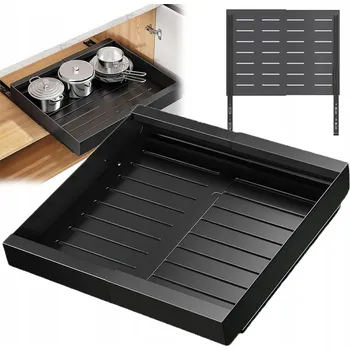 Úložný box ŠUPLÍK TELESKOPICKÁ SKŘÍŇ ČERNÁ VLOŽKA ORGANIZÉR DO SKŘÍNĚ VÝSUVNÁ POLICE