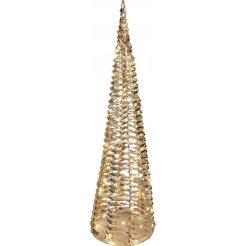Vánoční dekorace Svítící vánoční stromek kužel zlatý 60 LED 60 cm