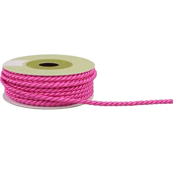 Stuha Provázek polyesterový 4mm x 4,6m vzor 2040 660-TM. RŮŽOVÁ