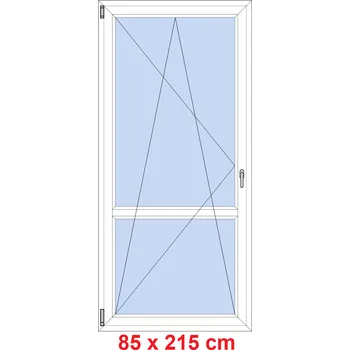 Okno Soft Balkonové dveře s příčkou 85x215 cm, otevíravé a sklopné