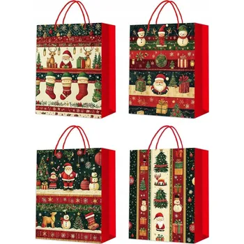 Dárková taška PAPÍROVÁ DÁRKOVÁ TAŠKA VÁNOČNÍ 26x12x32 CM - MIX VZORŮ