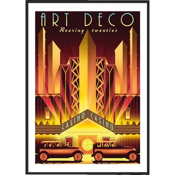 Obraz OBRAZ PLAKÁT V RÁMU 33x43 cm Art deco P1281