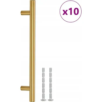 Obraz Zlaté nábytkové úchytky T 224 x 32 mm z nerezové oceli, 10 ks