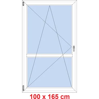 Okno Soft Balkonové dveře s příčkou 100x165 cm, otevíravé a sklopné
