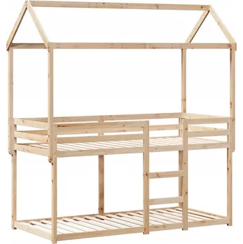 Postel Patrová dětská postel s domečkem borovice 205,5 x 95,5 x 112 cm