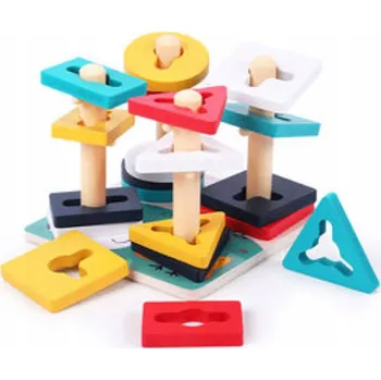 Dřevěná hračka Dřevěná vkládačka - třídič tvarů JHTOY-315