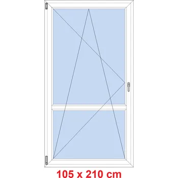 Okno Soft Balkonové dveře s příčkou 105x210 cm, otevíravé a sklopné