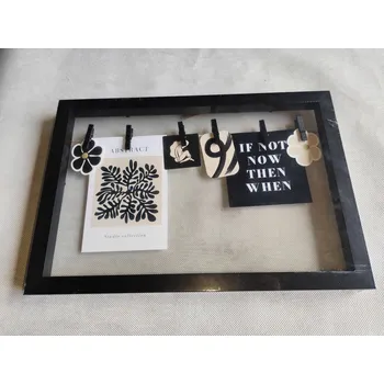 Obraz Velký rámeček na fotku FLOAT Deco Frame 36,6x25 cm sklo černý