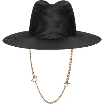 Klobouk Letní slaměný fedora klobouk Ruslan Baginskiy - Chain Strap Straw Fedora Hat Velikost: 55 cm (S)
