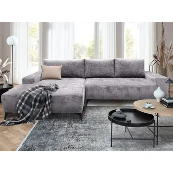 Sedací souprava Rohová sedačka Mauro, holubí šedá látka, levý roh
