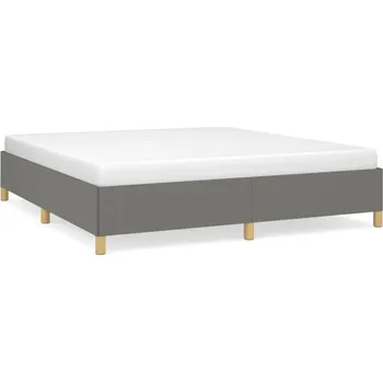 Postel Rám postele 180x200 cm tmavě šedý, látka, překližka, dřevo