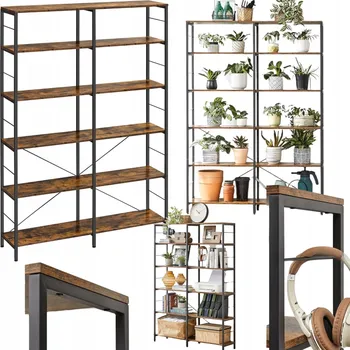 Knihovna Regál Songmics 120 cm x 172,5 cm x 30 cm v odstínech hnědé