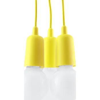 Závěsné svítidlo Diego žluté, nastavitelné, 3-bodové, do obýváku, kuchyně nebo nad ostrůvek