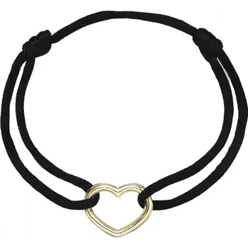 Náramek Kabbalah náramek s pozlaceným srdcem 13093.3 black