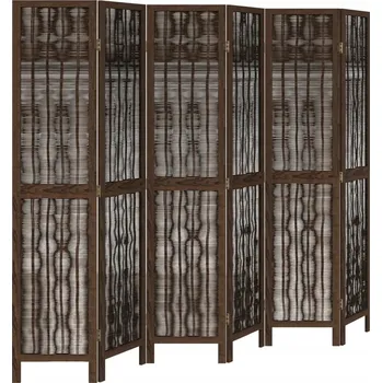 Paraván Tmavě hnědý paraván z vrbových větviček, 210-215 x 180 cm, 6 panelů