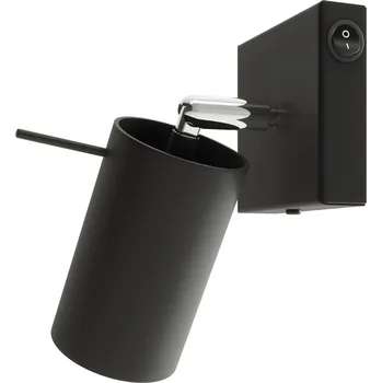 Nástěnné svítidlo Nástěnné svítidlo RING černé moderní kovové s vypínačem do obýváku a ložnice Sollux