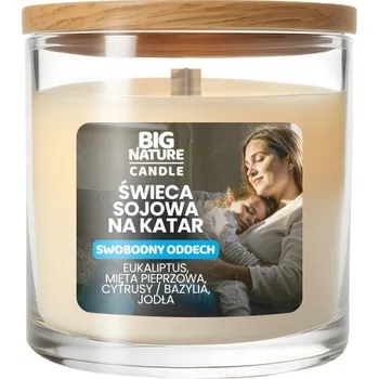 Svíčka Big Nature Sójová svíčka na rýmu Volný dech 155g