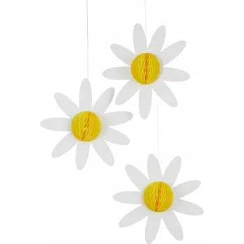 Obraz Závěsná Dekorace Rozety Květiny Sedmikrásky 3 ks