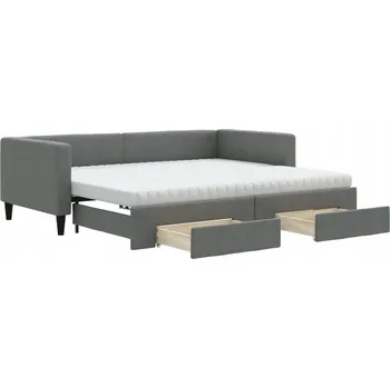 Zahradní lehátko Rozkládací lenoška se zásuvkami, tmavě šedá, 223 x 100 x 68 cm