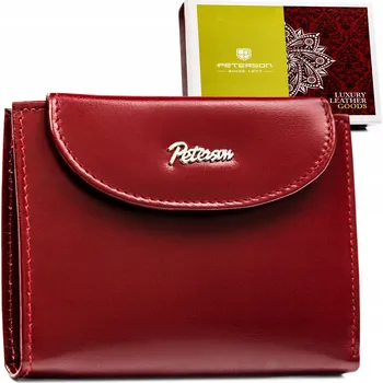 Peněženka Peterson peněženka z pravé kůže červená - dámská