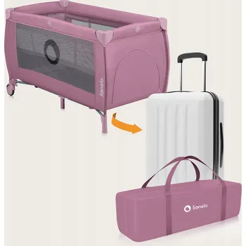 Cestovní postýlka ohrádka + matrace Lionelo LO-STEFI PLUS PINK MAGNOLIE
