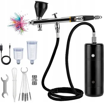 Stříkací pistole Sada aerografu, bezdrátový aerograf s kompresorem pro barvení modelů