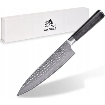 Šéfkuchařský Nůž Shiori Chairo Sifu , ocel Damsen, dřevěná rukojeť