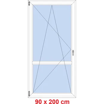Okno Soft Balkonové dveře s příčkou 90x200 cm, otevíravé a sklopné