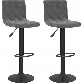 Barová židle Barové židle sametové tmavě šedé 40x43x90-111 cm