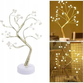 Lampička LED STROMEČEK 50 CM S PERLIČKAMI BONSAI DEKORATIVNÍ LAMPA NA BATERIE NEBO USB