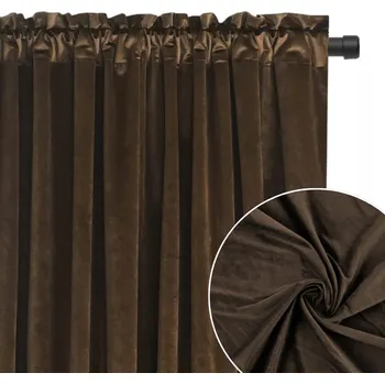 Obraz ZÁVĚS HNĚDÁ SAMETOVÁ ZÁVĚSA 210x250cm elegantní měkká do obývacího pokoje ČOKOLÁDA