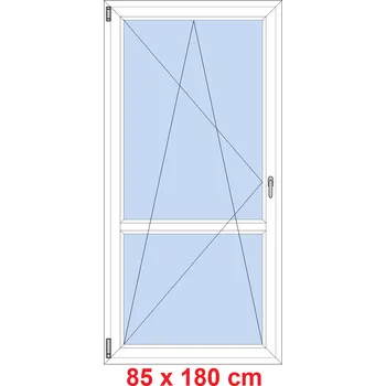 Okno Soft Balkonové dveře s příčkou 85x180 cm, otevíravé a sklopné