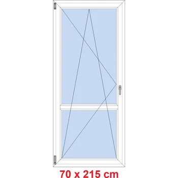 Okno Soft Balkonové dveře s příčkou 70x215 cm, otevíravé a sklopné
