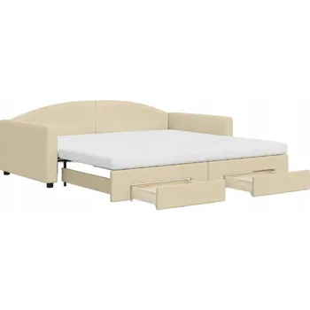 Pohovka Rozkládací pohovka 2v1 krémová 223x110x75 cm