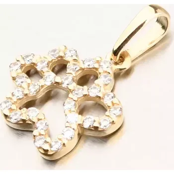 Přívěsek Dámský přívěsek žluté zlato 585 ťapka se zirkony 662P-130268